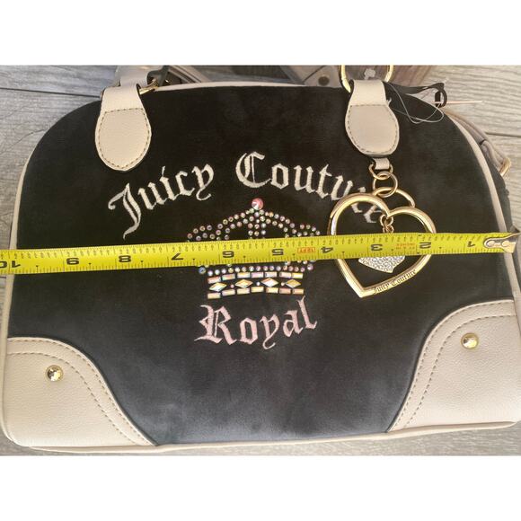 Juicy Couture kingdom Purse & Wallet Set Embroidered Black Velour - Picture 5 of 9
